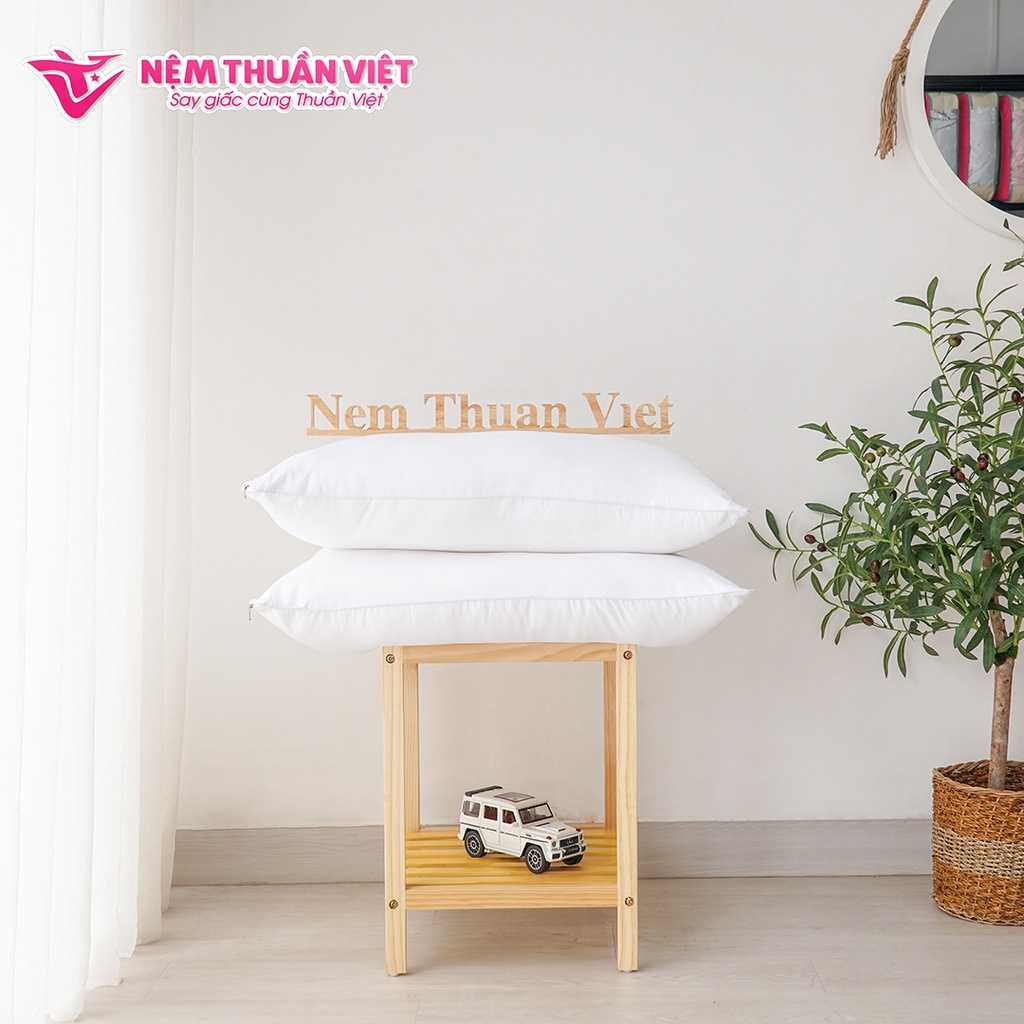 Gối nằm lông vũ Thuần Việt cao cấp Siêu êm - Mềm mịn