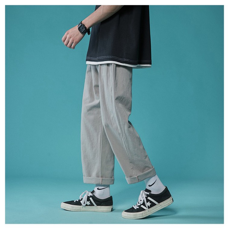 ⚡𝐅𝐫𝐞𝐞𝐒𝐡𝐢𝐩⚡Quần Baggy Ống Rộng Vải Đũi Nam Nữ - 🅄🄽🄸🅂🄴🅇 ⚡ Quần Đũi Lưng Thun ⚡ Chất Liệu Đũi Xước Xắn Gấu ⚡Basic Trouser