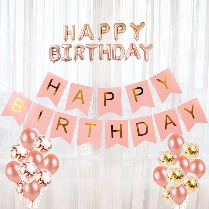 Dây cờ treo trang trí tiệc sinh nhật chữ Happy Birthday tùy chọn màu sắc