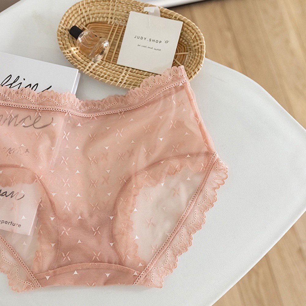 Quần Lót Ren Hoa Lưng Vừa Đính Nơ Trong Suốt Nhiều Màu Thời Trang Quyến Rũ Cho Nữ | BigBuy360 - bigbuy360.vn