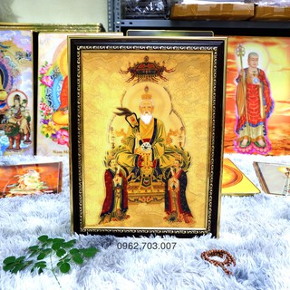 Tranh Thái Thượng Lão Quân (Đạo Đức Thiên Tôn) chất liệu vải phủ bóng + khung composite
