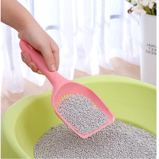 (Dụng cụ vệ sinh mèo) Xẻng nhựa xúc cát mèo có lỗ