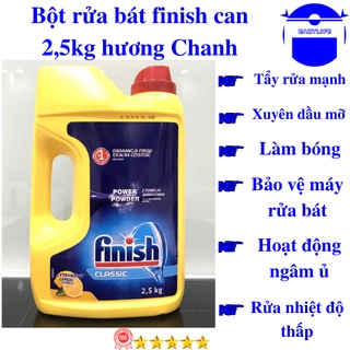 Bột rửa bát finish can 2,5kg hương Chanh