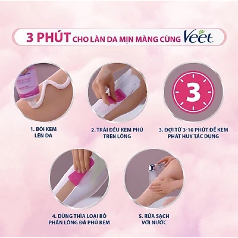 Kem Tẩy Lông Dành Cho Da Thường VEET Silk &amp; Fresh Normal Tuýp 50g