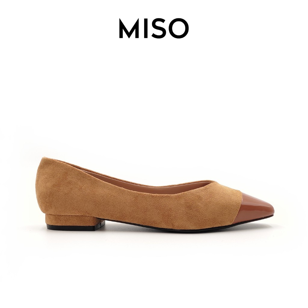 Giày búp bê nữ basic mũi vuông trendy phối màu mới lạ độc đáo gót cao 2cm đi làm đi chơi MISO M011