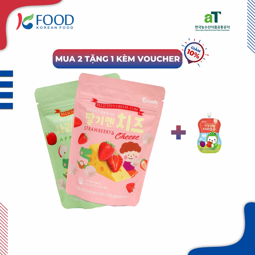 Phô mai hoa quả khô sấy lạnh YOMIT Hàn Quốc cho bé (16g) AL301