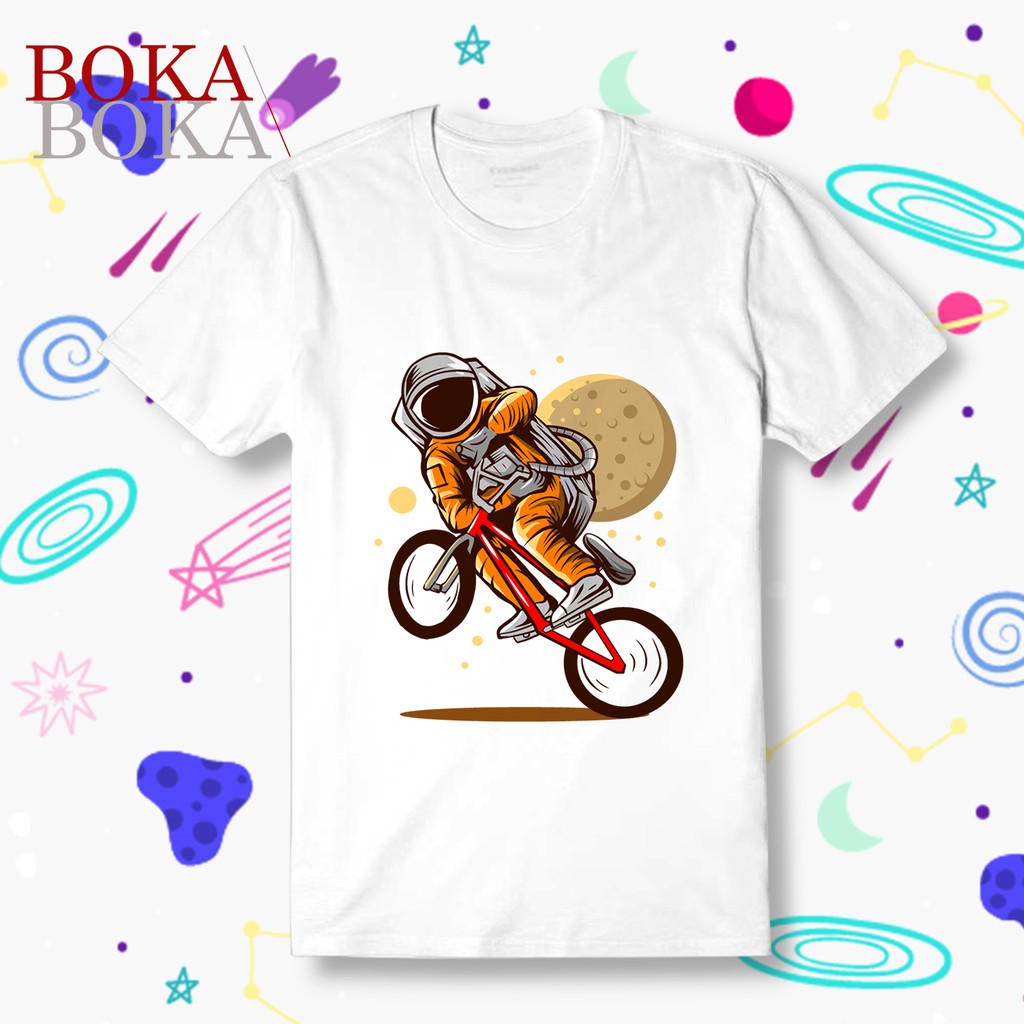 Áo thun Cotton Trắng Unisex Nam Nữ Không Gian OuterSpace 2