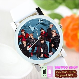 Đồng Hồ BTS In Hình FYS Cho Nam Nữ - Dây Trắng