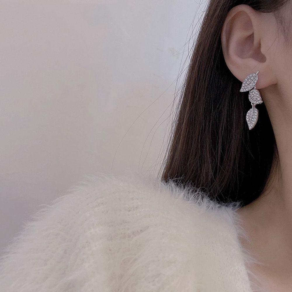 Bông Tai Hình Trái Tim Thời Trang Dành Cho Nữ|Bông Tai Hình Chiếc Lá Lấp Lánh Dành Cho Nữ