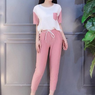 Set bộ đũi kẻ phối túi đẹp