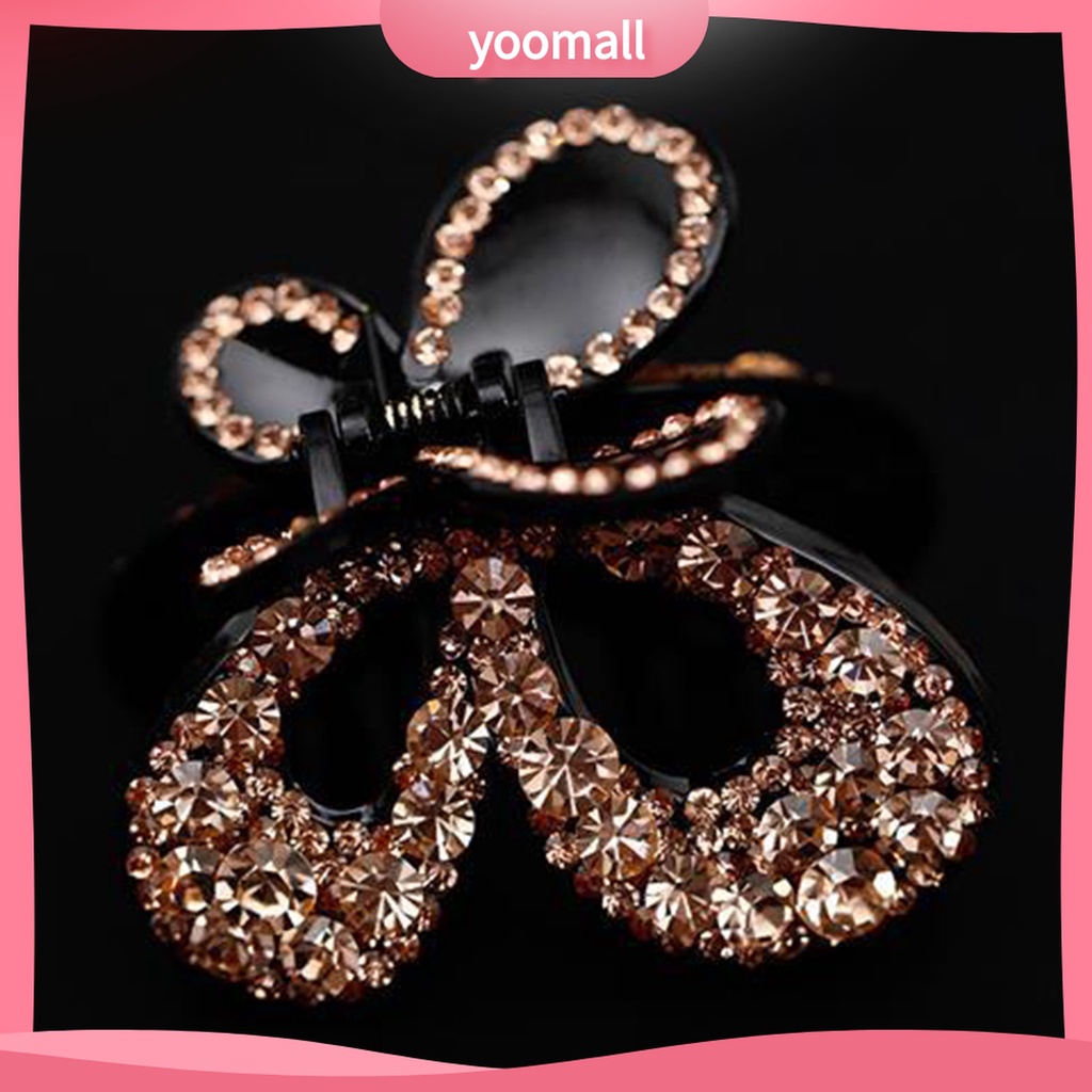 Yomall♡ Kẹp Tóc Càng Cua Đính Đá Hình Bướm Bằng Nhựa Cho Nữ
