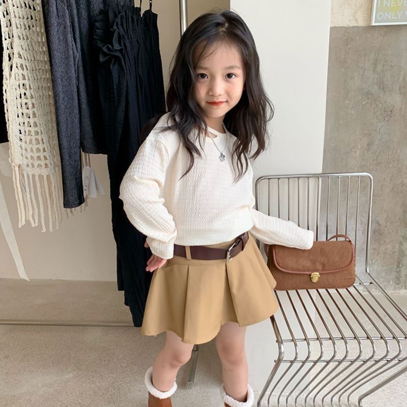 [Hàng Có Sẵn] Áo Thun Cotton Dài Tay Thoải Mái Đơn Giản Cho Bé Gái