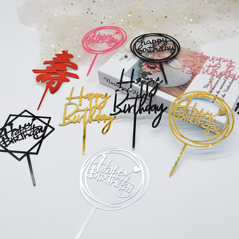 Topper mica  mẫu combo 10 thẻ meka trang trí sinh nhật