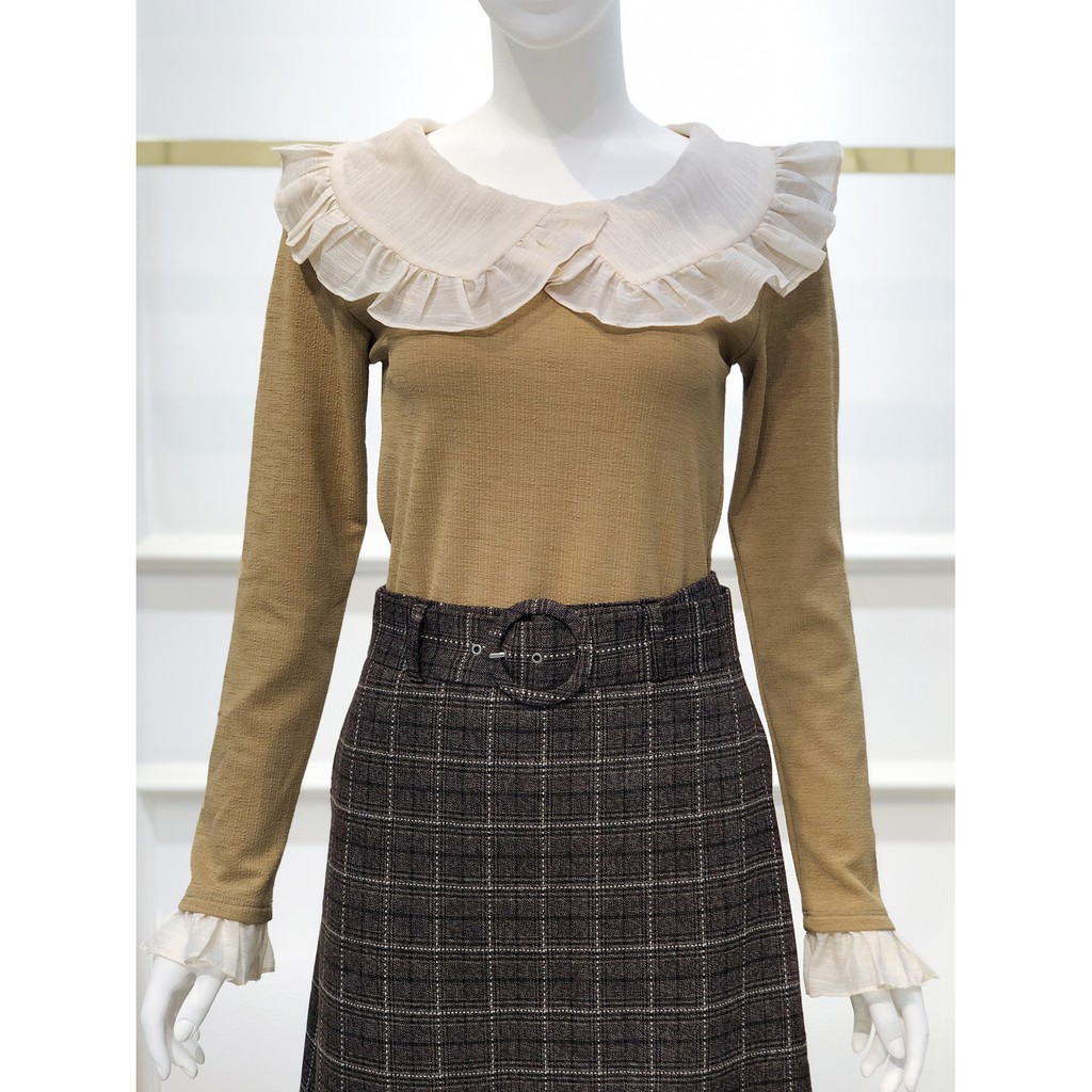 Áo kiểu nữ len tăm, cổ sen Peony Design - AMANDA TOP