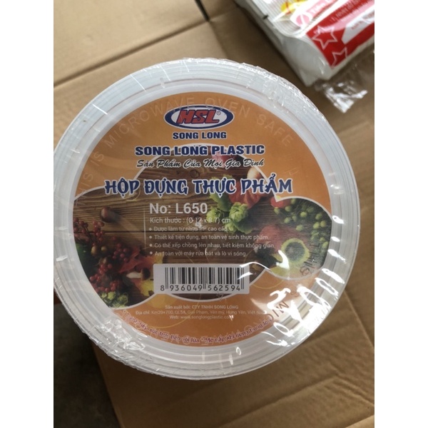 10 Hộp nhựa Song Long kèm nắp đựng thực phẩm hàng 650ml