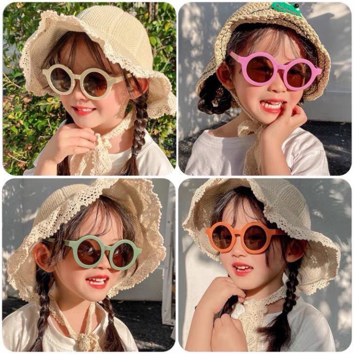 Kính mát Râm Cho Bé Nhiều Màu Sắc Siêu Cute Phô Mai Que Gọng Tròn Trơn, BÉ 2