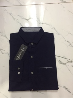 Áo sơ mi nam vải lụa Navi body nút bấm