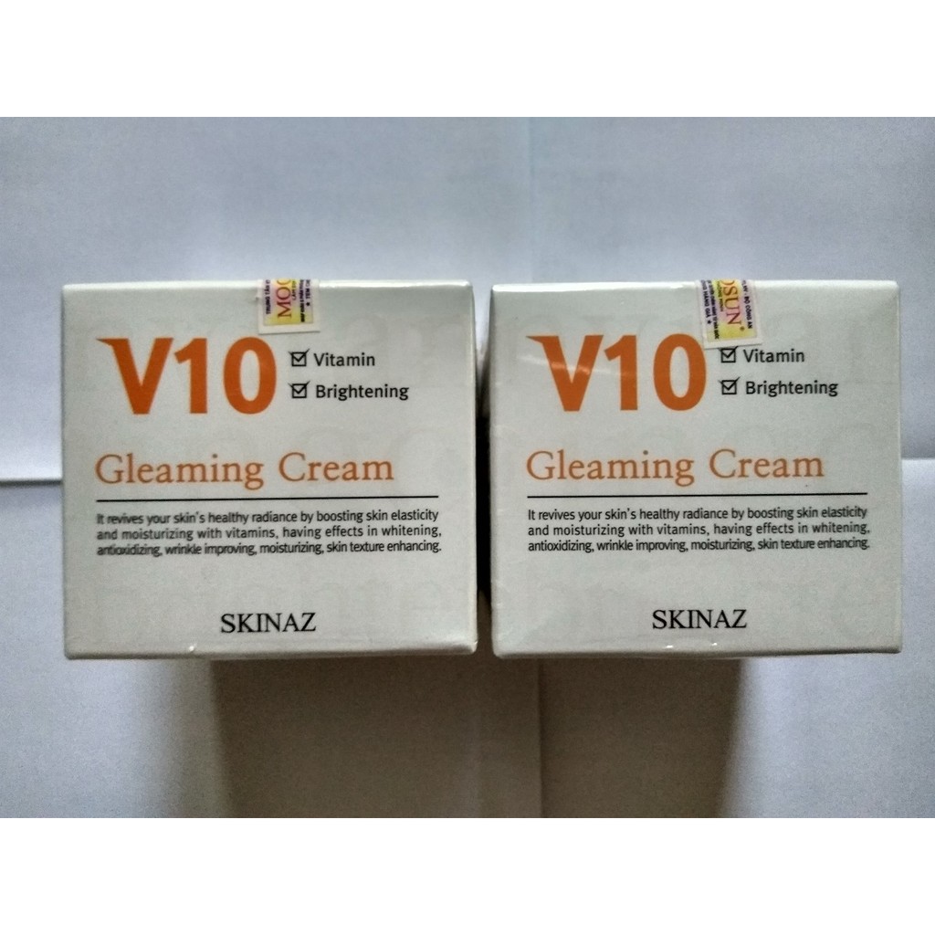 KEM DƯỠNG TRẮNG V10 GLEAMING SKINAZ MẪU MỚI