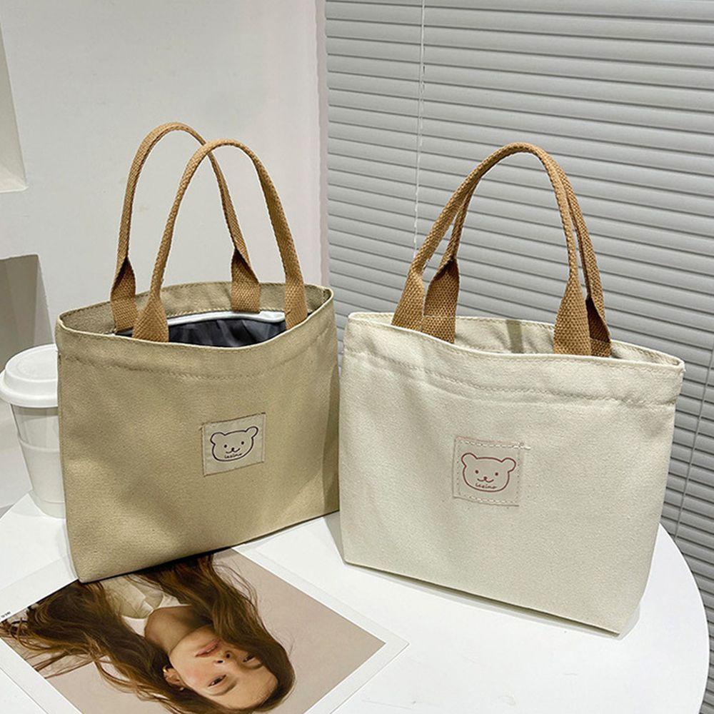 Túi Tote In Họa Tiết Gấu Hoạt Hình Dễ Thương Thời Trang Cho Nữ