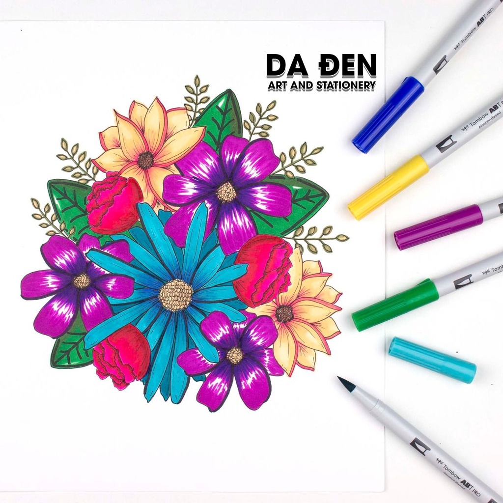 [DA ĐEN] Bộ 12 Bút Dual Marker Tombow ABT Pro - BASIC (Tặng Kèm Túi Cuộn Bút Giới Hạn)