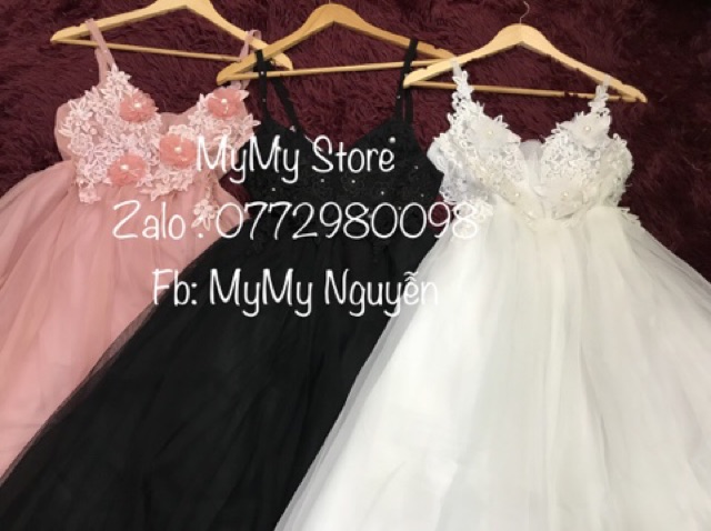 KÈM VIEO THẬT - Đầm xoè 2 dây kết hoa nổi phối ren -MS63V- Size M L đến 58kg | BigBuy360 - bigbuy360.vn