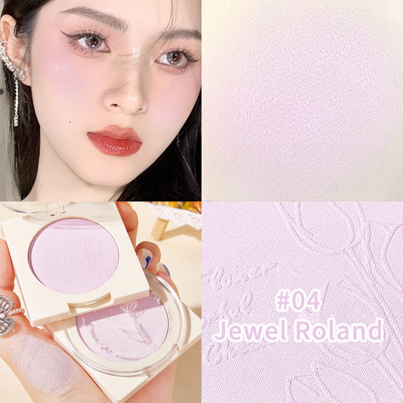 Phấn má hồng GECOMO 4 màu sắc lì tùy chọn vỏ họa tiết hoạt hình dành cho nữ