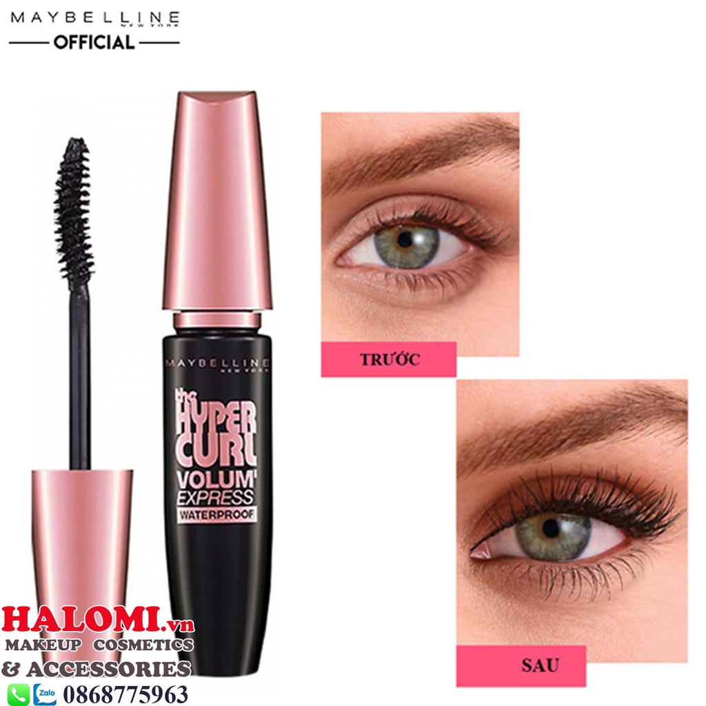 Mascara Dài Mi và Cong Mi Maybelline New York Hyper Curl Waterproof Chuốt Mi Đen 9.2ml