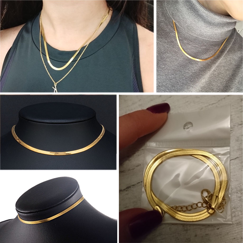 Vòng Cổ Choker Màu Sắc Bạc / Vàng Họa Tiết Lưỡi Dao Đơn Giản Cho Nữ