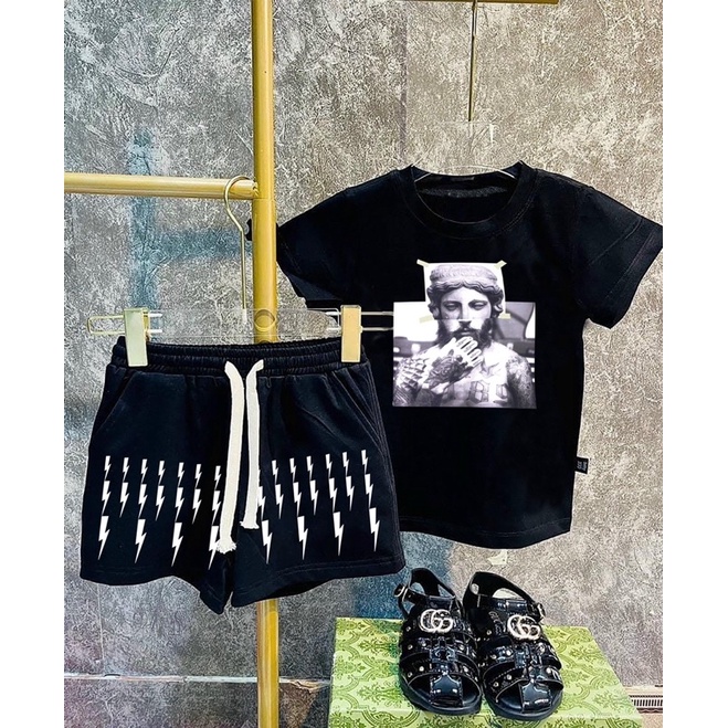 Bộ áo thun La mã bé trai , set quần áo trẻ em unisex , Kid_genZ