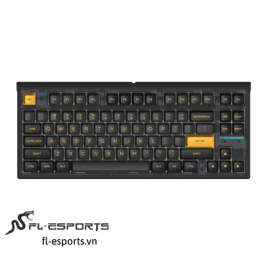 Bàn phím cơ FL-Esports FL750 Polar Night Black 3 Mode / Gasket Mount - Hàng chính hãng
