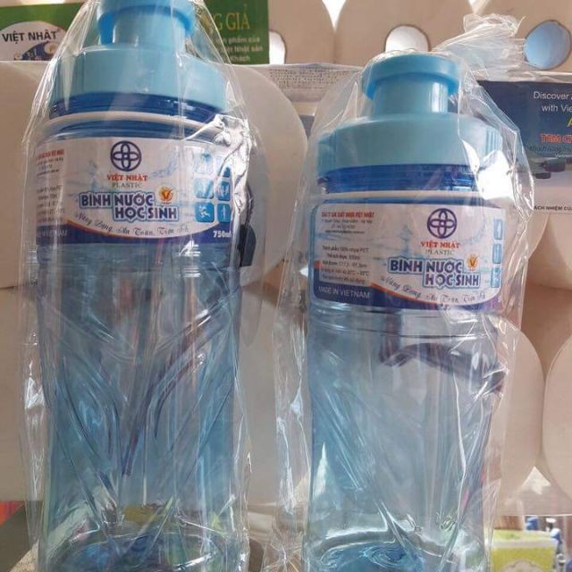 Bình đựng nước học sinh, bình đựng nước thể thao nhựa Việt Nhật hàng l1