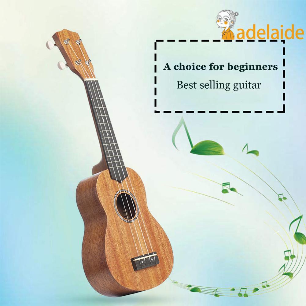 Mahogany Wooden Guitar 21 inch 4 String Mini Ukelele Musical Instrument with Bag