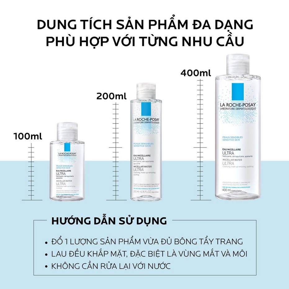 Nước Tẩy Trang La Roche-Posay Cho Da Nhạy Cảm Micellar Water Ultra Sensitive Skin 200ml - 400ml- Dr Thêm