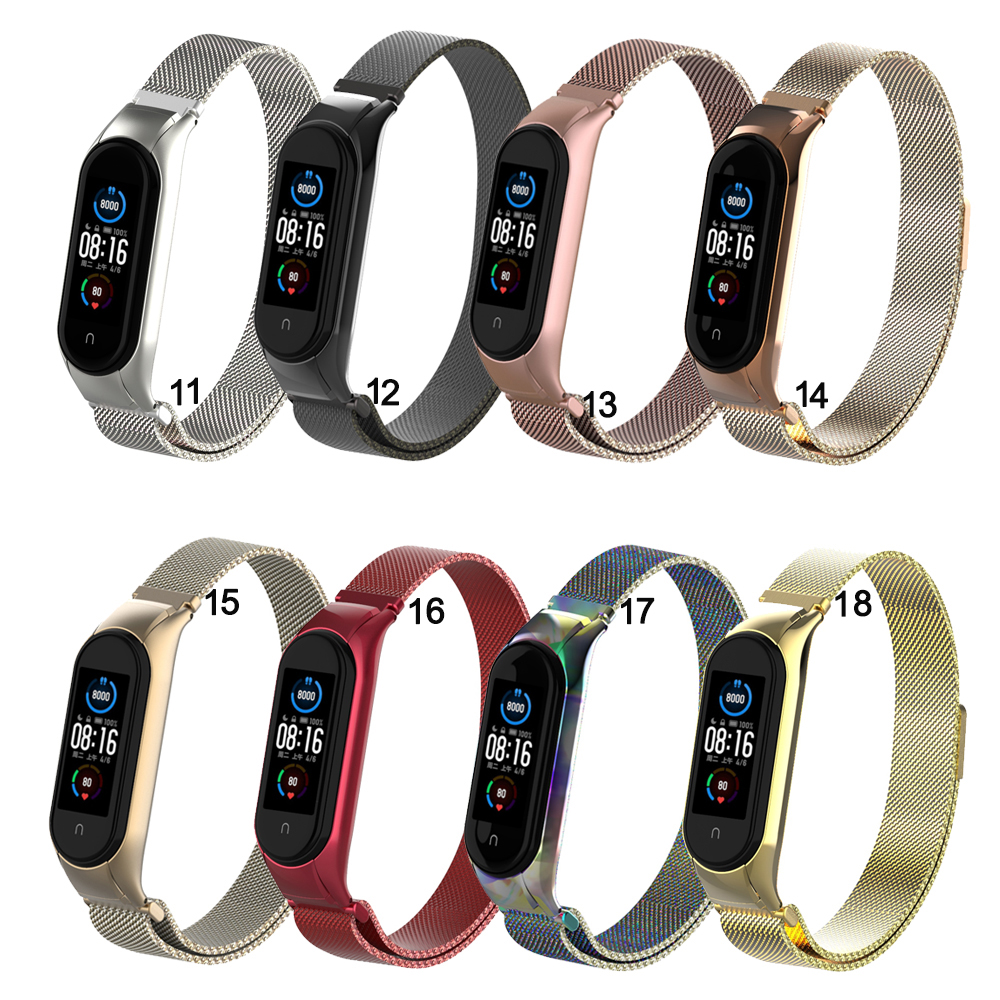 Dây Đeo Bằng Thép Không Gỉ Cho Đồng Hồ Thông Minh Xiaomi Mi Band 5 Miband 5 6