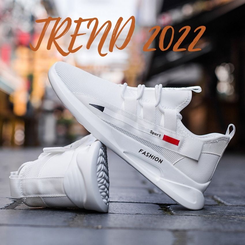 Giày thể thao nam sneaker trắng đế nhẹ êm chân dễ phối đồ đi chơi đi học chạy bộ