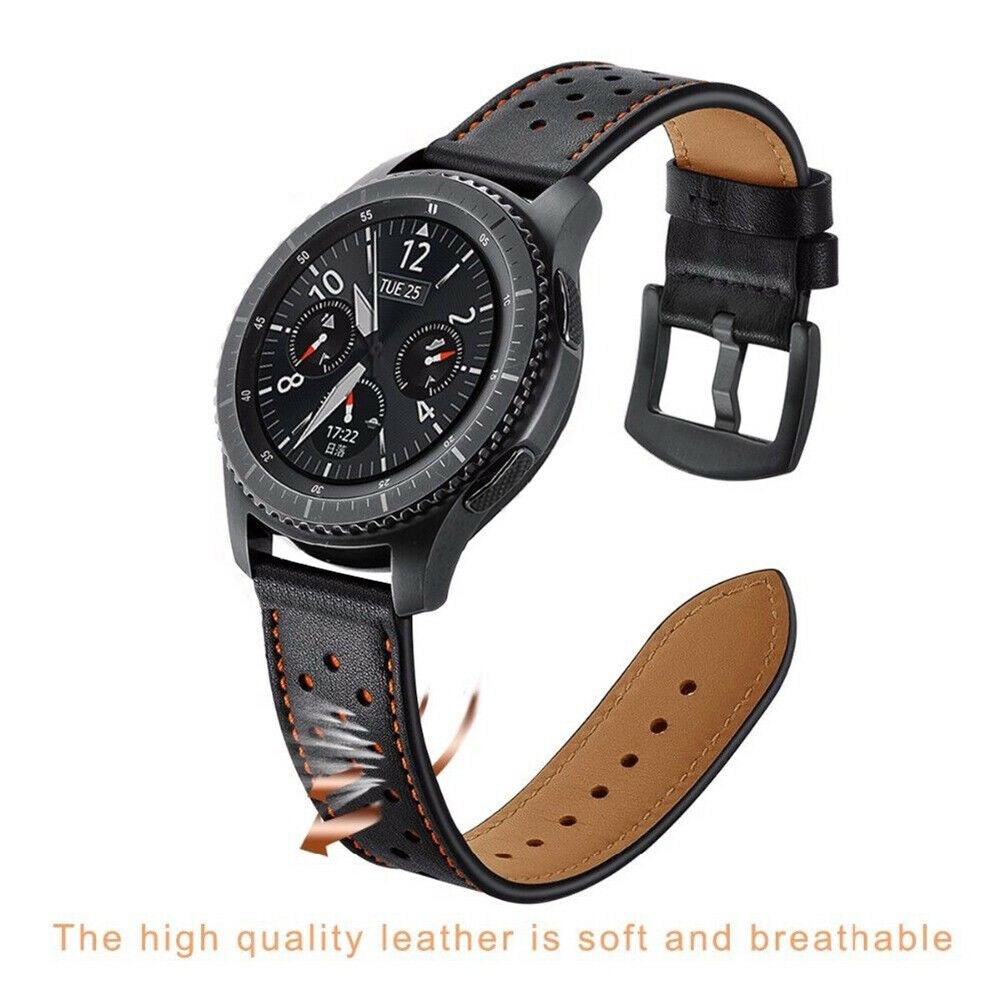 Dây Đeo Bằng Da 22MM 20MM Cho Đồng Hồ Samsung Galaxy Watch 4 Watch4 Classic Gear S3 Frontier
