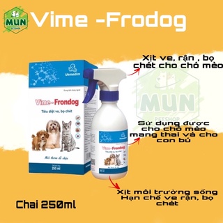 Frondog xịt ve rận chó mèo chai 250ml