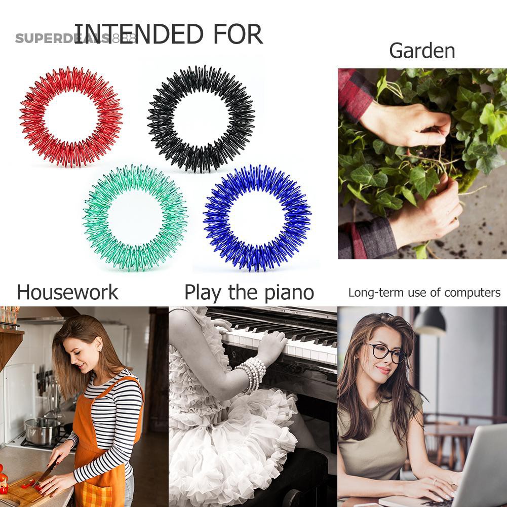 Nhẫn đeo massage bấm huyệt thư giãn cho ngón tay bằng thép không gỉ tiện dụng