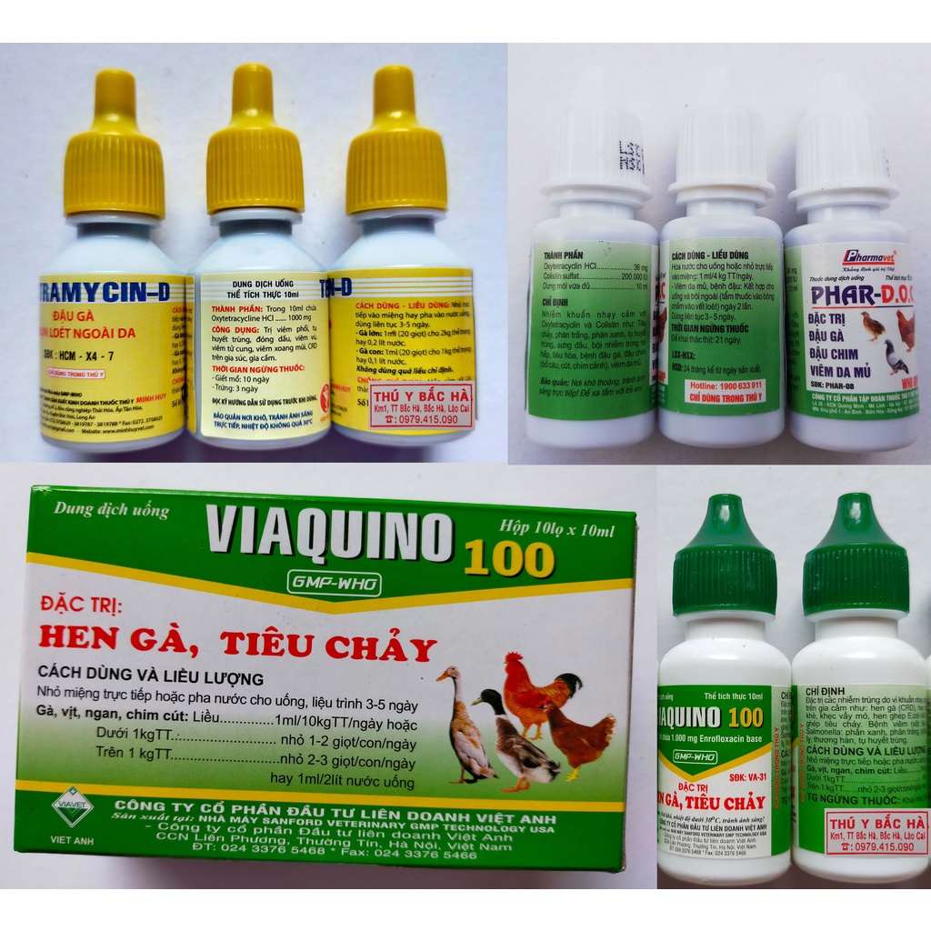 Bộ sản phẩm quy cách 10ml Dùng cho đậu gà, đậu chim