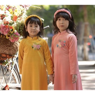 Bờm tết nhung cho bé mặc áo dài
