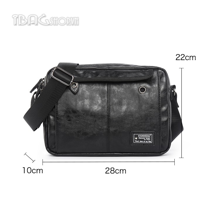 Túi đeo chéo nam - Túi đựng ipad ETONWEAG - Cao Cấp - Chất liệu da (Màu đen) - Mã DP1015 | BigBuy360 - bigbuy360.vn