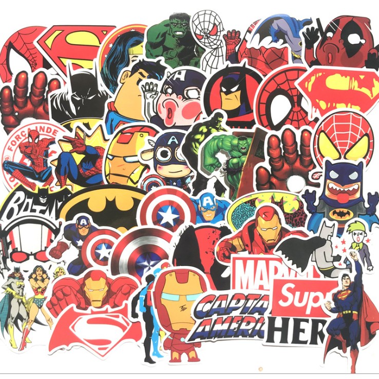 [avengers endgame] Sticker Giá Rẻ  Bán nguyên set sticker Set siêu anh hùng 50 miếng