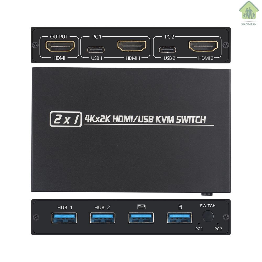 Bộ Chuyển Đổi Hdmi / Usb Kvm 2kx4k 2 Hosts Share 1 Màn Hình Hiển Thị Và Bàn Phím Và Chuột Na Aimos Am-Kvm 201cl