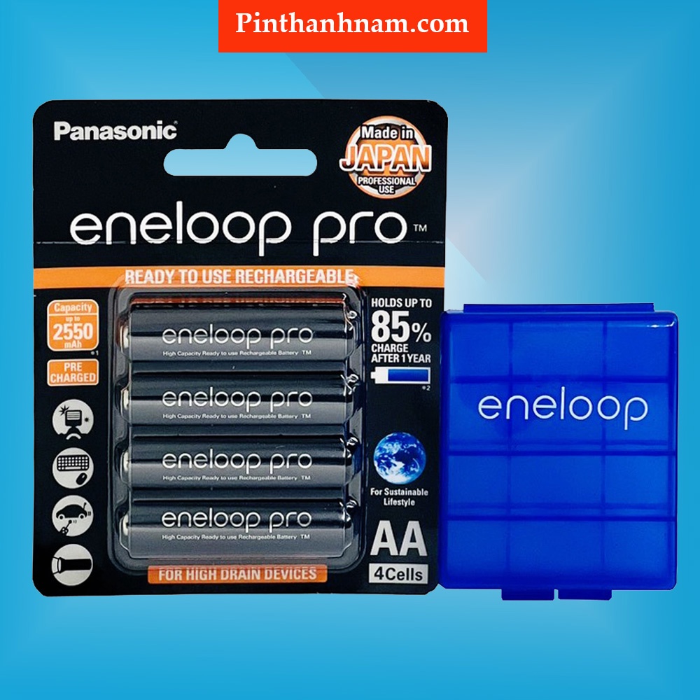 Pin sạc Eneloop Pro 2550mah BK-3HCCE vỉ 4 viên chính hãng