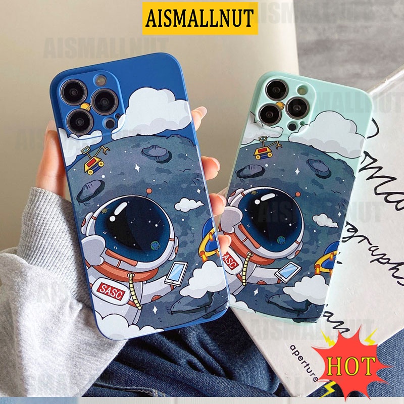 Ốp Điện Thoại TPU Silicon Mềm Chống Sốc/Bụi Hình Phi Hành Gia Cho iPhone11 12 13 Pro Max 6 6S 7 8 Plus X XS XR XSMAX