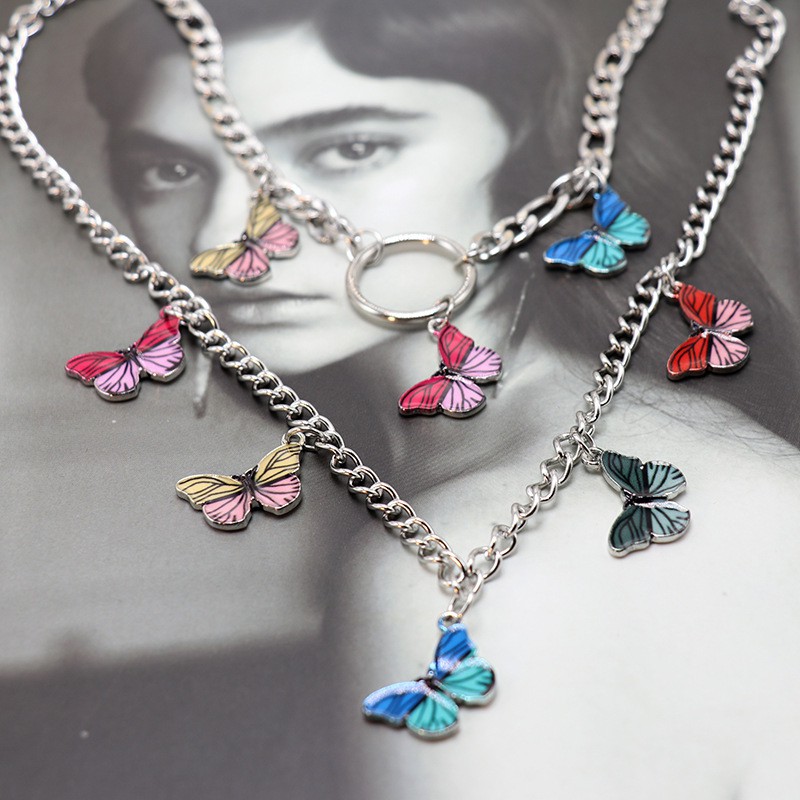 [Mã FASHIONCB231 hoàn tối đa 30K xu đơn 99K] Dây chuyền có mặt hình bướm nhiều màu cao cấp thời trang | BigBuy360 - bigbuy360.vn