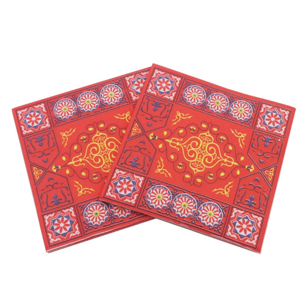 Khăn Ăn Giấy In Chữ Eid Mubarak / HAPPY EASTER Độc Đáo Dùng Trang Trí Bàn Ăn