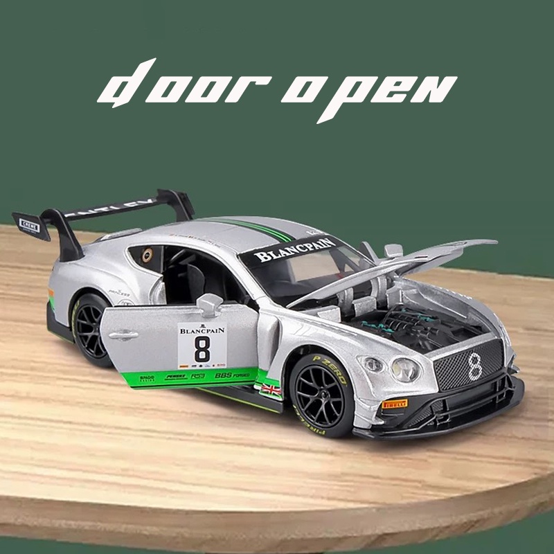 Mô Hình Xe Bentley Continental GT3 Bằng Hợp Kim Có Đèn Và Nhạc Tỷ Lệ 1: 32 Dành Cho Bé Trai