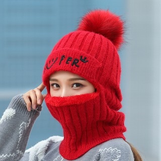 Mũ Len Nữ Thời Trang Nón Len Cũng Cho Bé Trai và Bé Gái  Đẹp Thời Trang Dễ Thương Che Tai Choàng Cổ Cho Mùa Đông