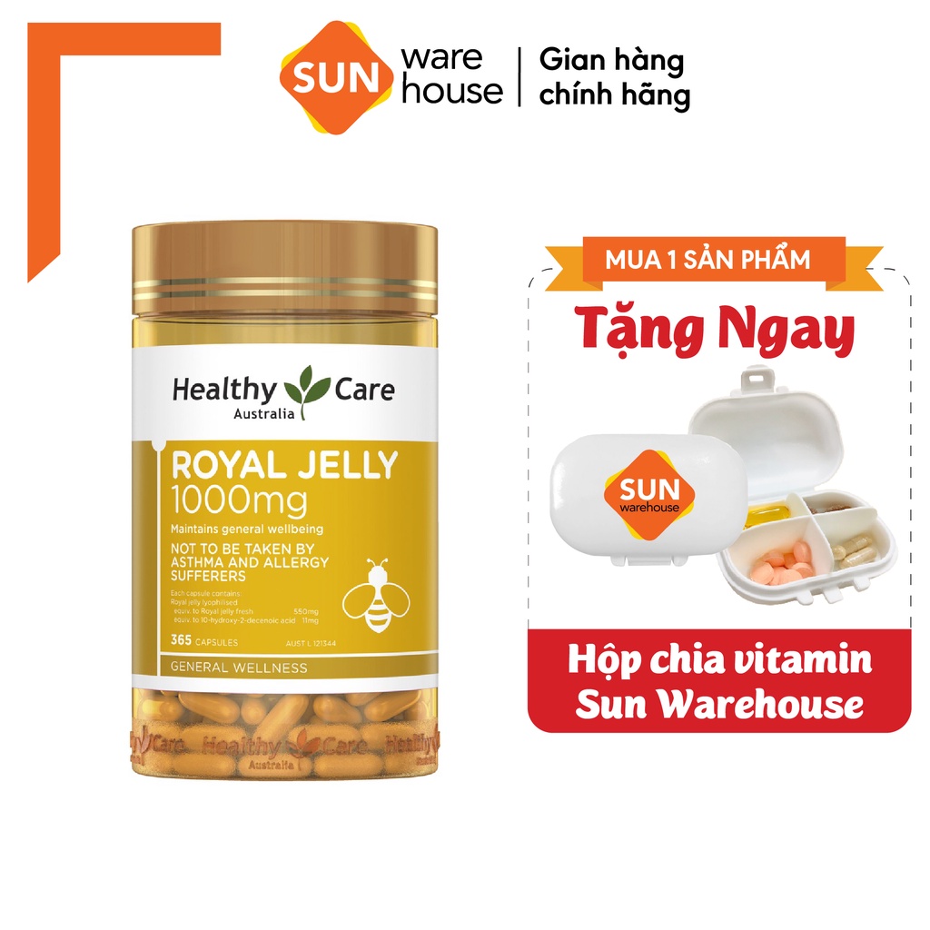  Viên Uống Sữa Ong Chúa Healthy Care Royal Jelly 1000mg - Hộp 365 viên